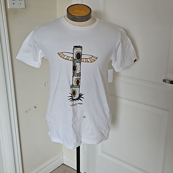 Vans Men's Classic M Wizard Totem 1966 Cotton T-shirts Small White - Picture 2 of 16